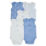 Mothercare Erkek Bebek 5li Body Hayvan Baskılı Zarf Yaka Çıtçıtlı Atlet - Karışık