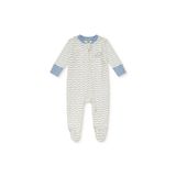 MOTHERCARE Erkek Bebek Tulum Çizgili Çıtçıtlı Bisiklet Yaka Long Sleeve Patikli