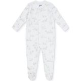 Mothercare Erkek Bebek Tulum Hayvan Baskılı Çıtçıtlı Bisiklet Yaka Uzun Kol Patikli - Ekru - 0 - 1 Ay