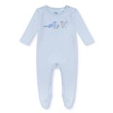 Mothercare Erkek Bebek Tulum Hayvan Baskılı Fermuarlı Bisiklet Yaka Uzun Kol Patikli - Açık Mavi