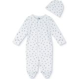 Mothercare Erkek Bebek Tulum-Şapka Çıtçıtlı Bisiklet Yaka Long Sleeve Patikli - 3 - 6 Ay - Ekru Çizgili