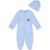Mothercare Erkek Bebek Tulum-Şapka Çıtçıtlı Bisiklet Yaka Long Sleeve Patikli - 6 - 9 Ay - Açık Mavi