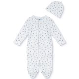 Mothercare Erkek Bebek Tulum-Şapka Çıtçıtlı Bisiklet Yaka Long Sleeve Patikli - Ekru Baskılı