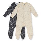 Mothercare Erkek Bebek Tulum Uzay Baskılı Çıtçıtlı Bisiklet Yaka Long Sleeve Patikli - Antrasit