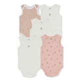 Mothercare Kız Bebek 5li Body Çiçek Baskılı Zarf Yaka Çıtçıtlı Atlet - Karışık