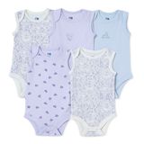 Mothercare Kız Bebek 5li Body Kuğu Baskılı Zarf Yaka Çıtçıtlı Atlet - Karışık
