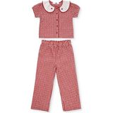 Mothercare Kız Bebek Bluz-Pantolon Düğmeli Bebe Yaka Kısa Kol Lastikli - 2 - 3 Yaş - Kırmızı