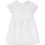 Mothercare Kız Bebek Elbise Çiçek Baskılı Bebe Yaka Kısa Kol - Ekru - 9 - 12 Ay