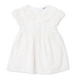 Mothercare Kız Bebek Elbise Çiçek Baskılı Bebe Yaka Kısa Kol - Ekru