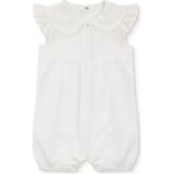 Mothercare Kız Bebek Kısa Tulum Çiçek Baskılı Çıtçıtlı Bebe Yaka Atlet Lastikli - Ekru - 6 - 9 Ay