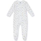 Mothercare Kız Bebek Tulum Çiçek Baskılı Çıtçıtlı Bisiklet Yaka Uzun Kol Patikli - Ekru - 3 - 6 Ay