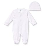 Mothercare Kız Bebek Tulum-Şapka Çıtçıtlı Bisiklet Yaka Long Sleeve Patikli - Ekru Baskılı