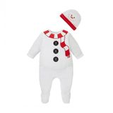 Mothercare Yılbaşı Bebek Kostümü Pamuk Dolgulu Kadife Kardan Adam Tulum Ve Şapka Seti 9-12 Ay