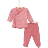 Motherlove Yenidoğan Organik Zıbın-Patikli Alt 2li Takım Unisex - Koyu Pembe - 9 Ay