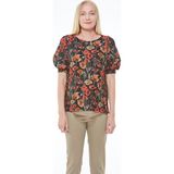 Motherway Hamile Tunik %95 Viskoz %5 Elastan Rahat Kalıp Şık Desenli Yaka - Renkli