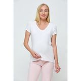 Motherway Hamile V Yaka Tunik - Beyaz - S