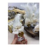 Motif Aksesuar Cam Kolonya Şişesi Nişan, Nikah , Bebek, Söz Hediyelik 50cc 25 Adet Süslemiş