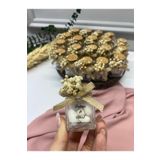 Motif Aksesuar Cam Şişede Badem Şekerli,çiçekli 25 Adet Nikah,nişan,söz Hediyelik