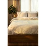 Motif Mağaza %100 Pamuk Saten Çift Kişilik **Ekli** Nevresim Seti -Çarşafsız- (Nevresim Ve 2 Adet Yastık Kılıfı) Beyaz 200 X 220