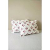 Motif Mağaza 2'Li Yastık Kılıfı | %100 Pamuk Saten | Çiçek Baskılı | 50X70 Cm Beyaz 50 X 70