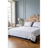 Motif Mağaza Cœurs Çift Kişilik Nevresim Takımı %100 Pamuk Saten (Lastikli Çarşaf - Nevresim - 2 Yastık Kılıfı) Beyaz 200 X 220