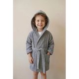 Motif Mağaza *İhraç Fazlası* %100 Pamuk Kapüşonlu Cepli Unisex Çocuk Bornozu -Hafif Kusurludur- Gri 5-6 Yaş