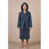 Motif Mağaza *İhraç Fazlası* %100 Pamuk Kapüşonlu Cepli Unisex Çocuk Bornozu -Hafif Kusurludur- Lacivert 10-12 Yaş