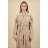 Motif Mağaza *İhraç Fazlası* %100 Pamuk Microcotton Şalyaka Cepli Unisex Bornoz -Hafif Kusurludur- Latte S/M