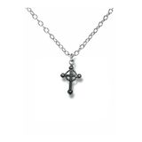 Motifli Haç Figürlü Unisex Metal Kolye – 60 Cm Zincirli Gotik Ve Anlamlı Tasarım