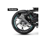 Motiker RKS (QJ MOTOR) SRK 125R Motosiklet Jant İç ve Dış Set Sticker Etiket Modeli Turkuaz