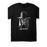 Motiker Yamaha Xmax Siyah Baskı Logo Tshirt Modeli