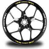 Motiker Yamaha Yazılı Kısa Dış Şerit 16'lı Çift Renk Jant Sticker Modeli - Standart - Neon Yeşil
