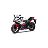 Motiker Yamaha Yzf-R25 2016 Kırmızı Motosiklet Beyaz Sticker Etiket Modeli Sağ Yan Alt Grenaj Sticker Etiket