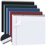 MotiMind 4 Adet Yasal Pedler Peyzaj Defterleri 3 Delikli Üst Spiral Bağlı Defterler 25,5 x 22,5 cm Kolej Çizgili Çizim Not Defteri Çıkarma için Yırtma Çizgisi 50 Sayfalık Ofis Steno Kitabı (Çok Renkli