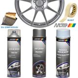 Motip Akrilik Jant Boyası - Boyama Seti Vernik + Astar 500 ml - Siyah