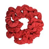 Motique Accessories 12'li Paket Sert Saç Tokası Scrunchies (Kırmızı)