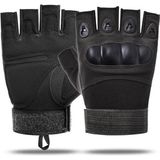 Motiva 511 Model Taktik Combat Motosiklet Bisiklet Outdoor Sport Korumalı Yarım Parmaksız Eldiven - XL - Siyah