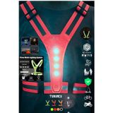 Motiva Reflektif Işıklı Yelek Turuncu Fosforlu Neon Bisiklet, Motosiklet,Scooter Gece İkaz Uyarı Yeleği
