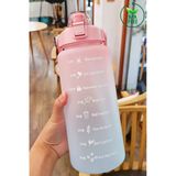 Motivasyonel Su Matarası Pipetli Stickerli Su Şişesi Suluk 2000Ml