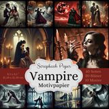Motivpapier: Vampire - Romantik: Eine dunkle, romantische Scrapbook-Papier-Kollektion: Gothic Fantasy-Bastelpapier - Format: Quadratisch, 21,59 x ... Designs, jeweils 2x, insgesamt 40 Seiten