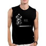 Moto Gölgesi Siyah Kesik Kol | Kolsuz Erkek Tshirt| Atlet - 2XS