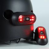 Moto Kask Lambası Bisiklet Arka Lambası LED Işıklı Sinyal Uyarı Arka Lambası Su Geçirmez - Siyah