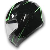 Moto Life N Coffee Motolifencoffee Vrt - Çene Açılır Kask MD-808 Siyah Yeşil - Siyah - Yeşil