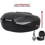 Moto Tez Shad SH-58X 3 Kademeli Motosiklet Çantası Topcase - Tek Renk - Standart