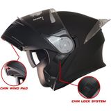 Motoanl Motosiklet Çene Açılır Kask Ece 22.06 Sertifika Güneş Vizörü Yeni Sezon Kurye Motor Kaskı Mat Siyah - XL
