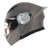 Motoanl Motosiklet Çene Açılır Kask Ece 22.06 Sertifika Güneş Vizörü Yeni Sezon Kurye Motor Kaskı Nardo Gri - XL