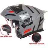 Motoanl Motosiklet Çene Açılır Kask Ece 22.06 Sertifikalı Güneş Vizörlü Yeni Sezon Kurye Motor Kaskı Upset - Gri - XL