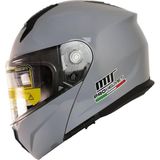 Motoanl Motosiklet Çene Açılır Kask Güneş Vizörlü Ece 22.06 Sertifikalı New Motor Kaskı V2 Gri