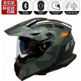 Motoanl Motosiklet Cross Kask Güneş Vizörlü Enduro Full Face Touring Motorcu Kaskı Solda - Renkli