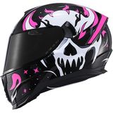 Motoanl Motosiklet Double ve Güneş Vizörlü Full Face Kask Ce Motor Kaskı Skull - Renkli